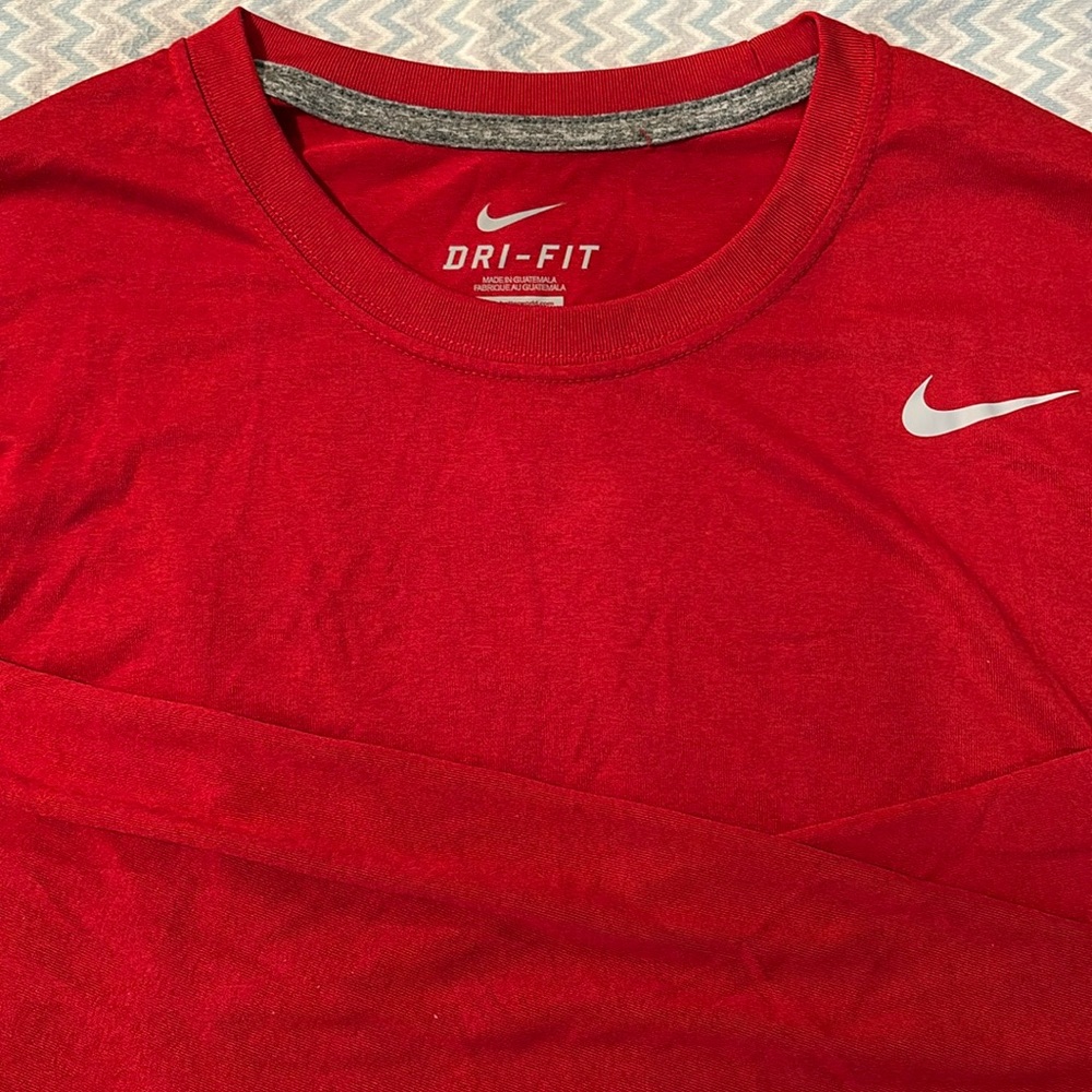 Nike men’s Dri-Fit long sleeve shirt-Color:Red -Size L